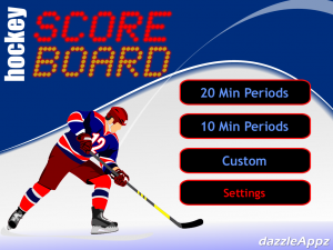 JD Hockey Scoreboard for iPad - Title Screen