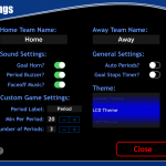 JD Hockey Scoreboard for iPad - Settings Screen